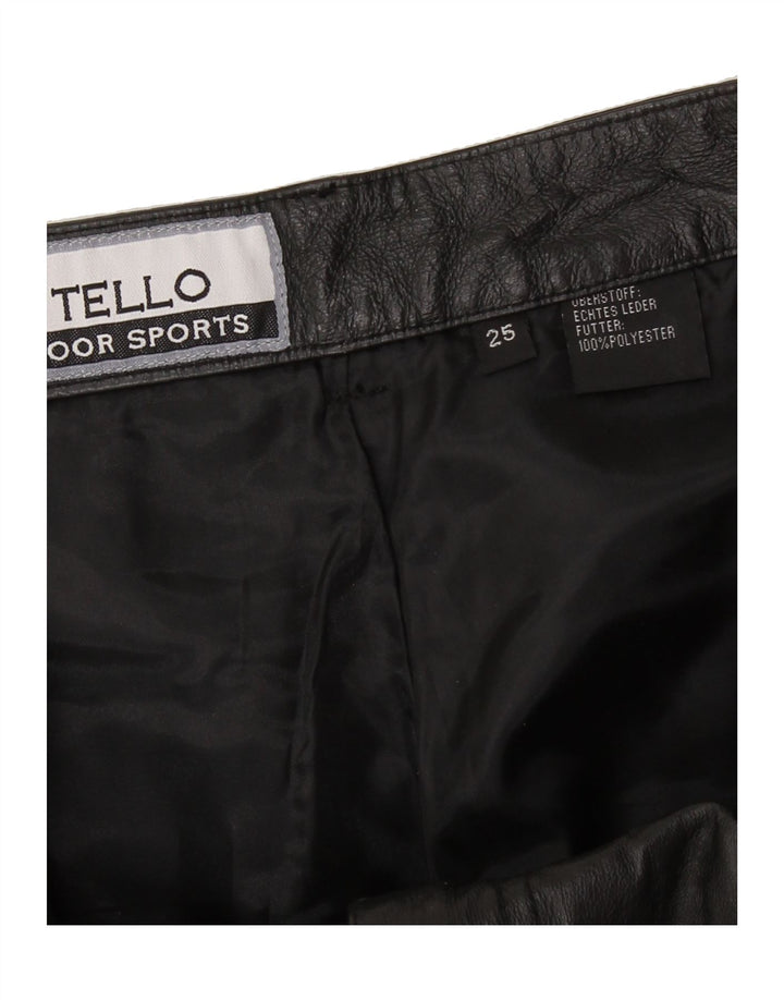 VINTAGE Womens Straight Leather Trousers W34 L30 Black Leather Vintage Vintage and Second-Hand Vintage from Messina Hembry 