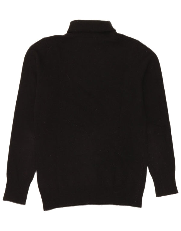 Damski sweter z golfem Benetton UK 10, mała czarna wełna