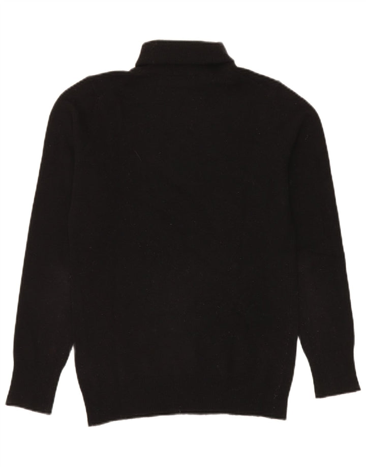 Damski sweter z golfem Benetton UK 10, mała czarna wełna