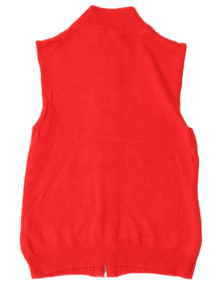 Damski sweter rozpinany bez rękawów CHAPS UK 16, duży, czerwony, bawełniany