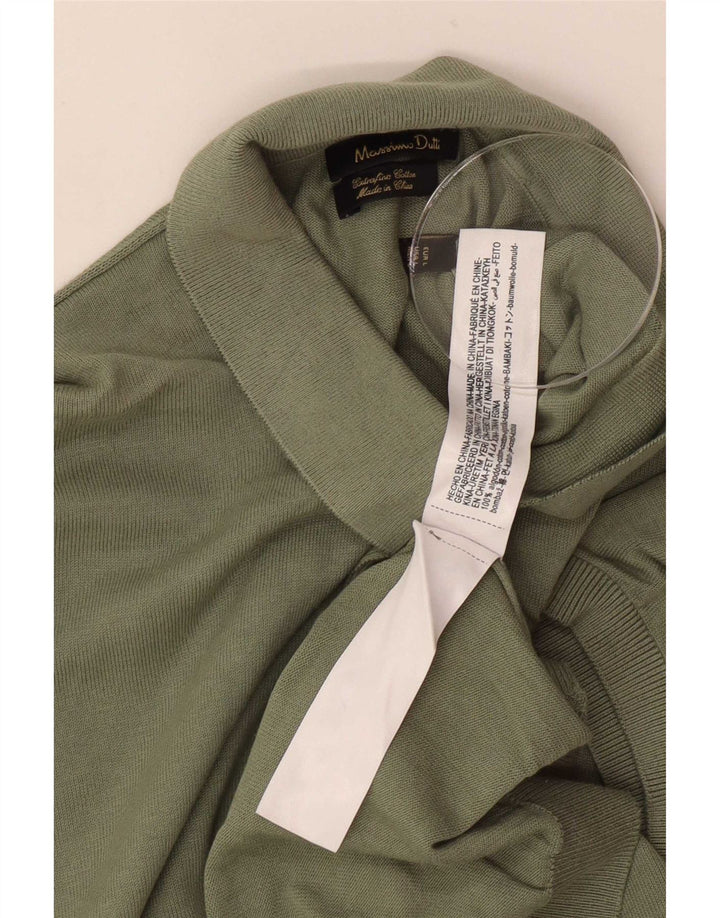 Męska koszulka polo Massimo Dutti, duża, zielona, bawełniana