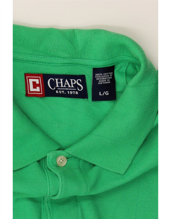 CHAPS Mens Polo Shirt Large Green Cotton Vintage Chaps and Second-Hand Chaps from Messina Hembry 
