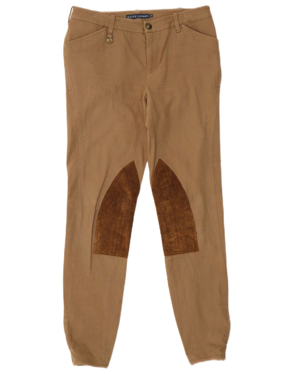 Damskie spodnie jeździeckie Ralph Lauren US 4 Small W28 L27 Brązowy blok kolorów