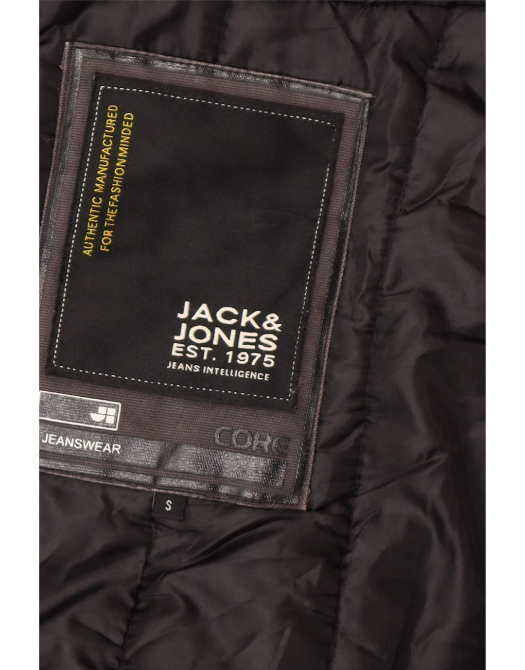 Męska kurtka bomberka z kapturem Jack & Jones UK 36, mała, czarna, poliamidowa