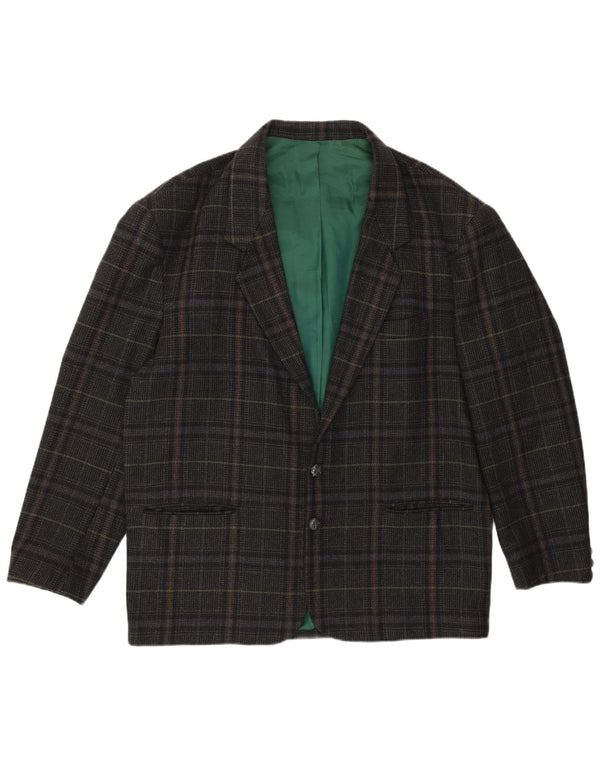 Męska marynarka zapinana na 2 guziki VINTAGE IT 54 2XL Szara wełniana kratka