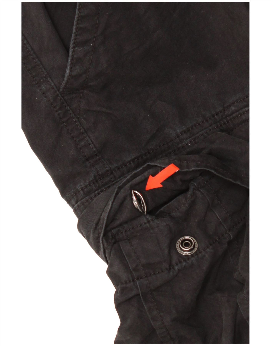 Męskie proste spodnie cargo Superdry W34 L27 Czarna bawełna