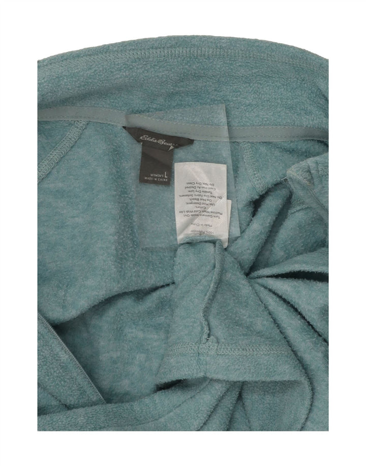 EDDIE BAUER Womens Zip Neck Fleece Jumper UK 16 Large Turquoise Polyester Vintage Eddie Bauer and Second-Hand Eddie Bauer from Messina Hembry 