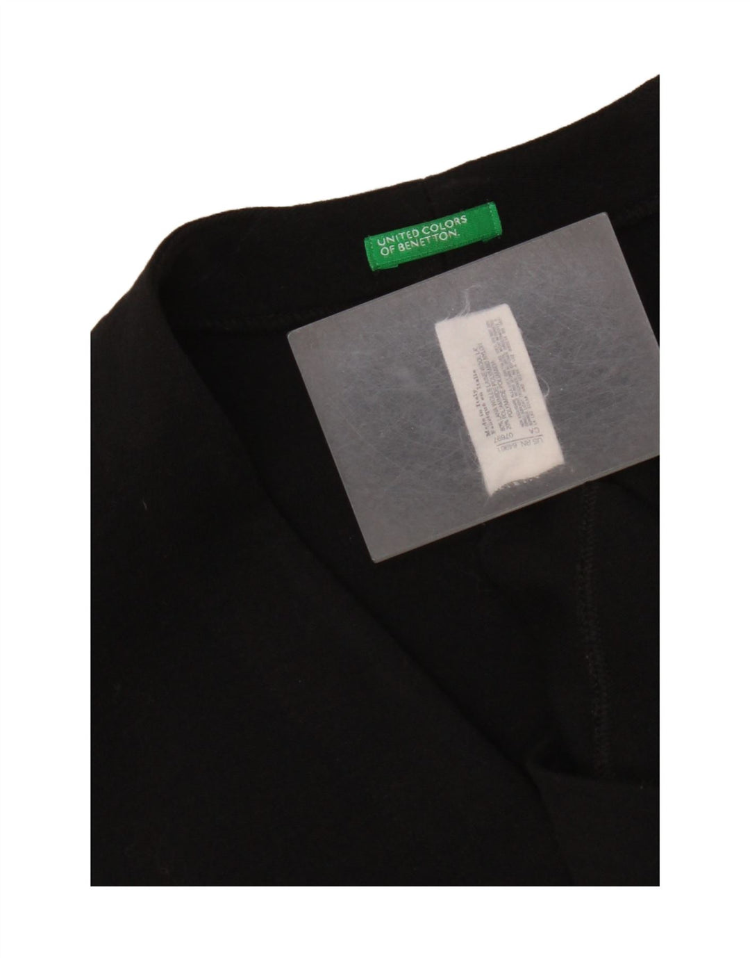 Damski sweter rozpinany Benetton Longline Open Cardigan UK 14 Średnia czarna wełna