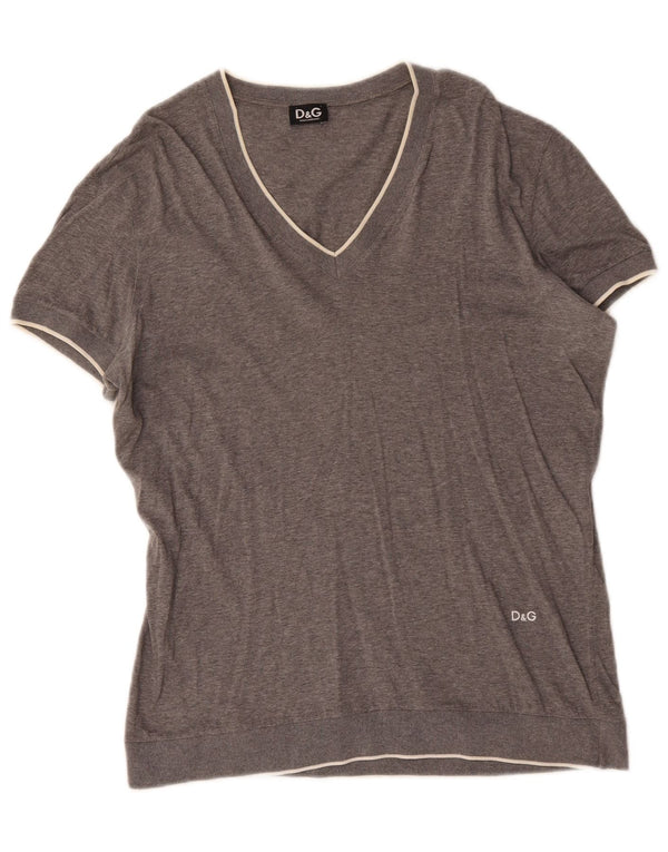 T-shirt męski Dolce & Gabbana, bawełniany, średnioszary, w plamki