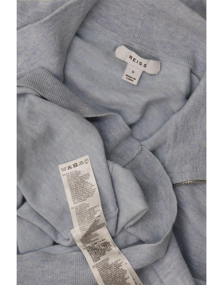 Męski sweter zapinany na zamek Reiss, mały, niebieski, bawełniany