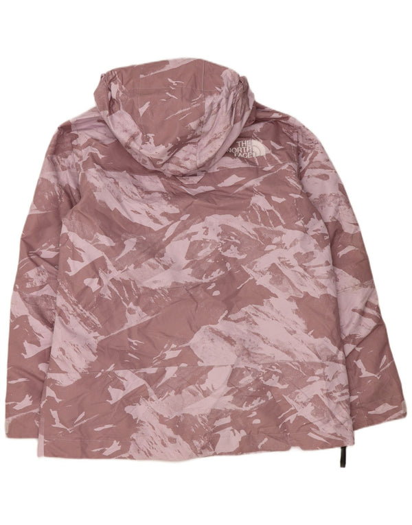 Damska kurtka przeciwdeszczowa z kapturem Anorak The North Face UK 18 XL w fioletowym kamuflażu