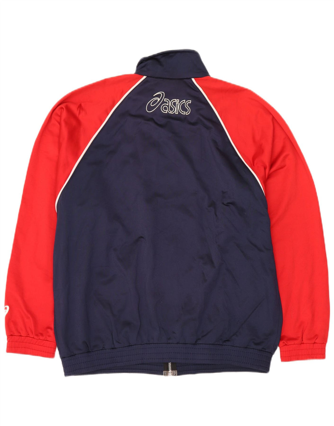 Męska kurtka dresowa ASICS z grafiką, średnia granatowa, blok kolorów