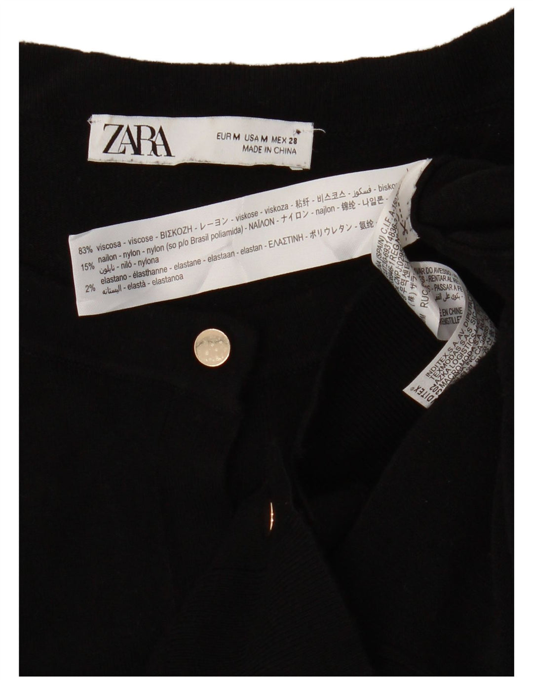 Sweter damski Zara UK 12, średni czarny, wiskoza