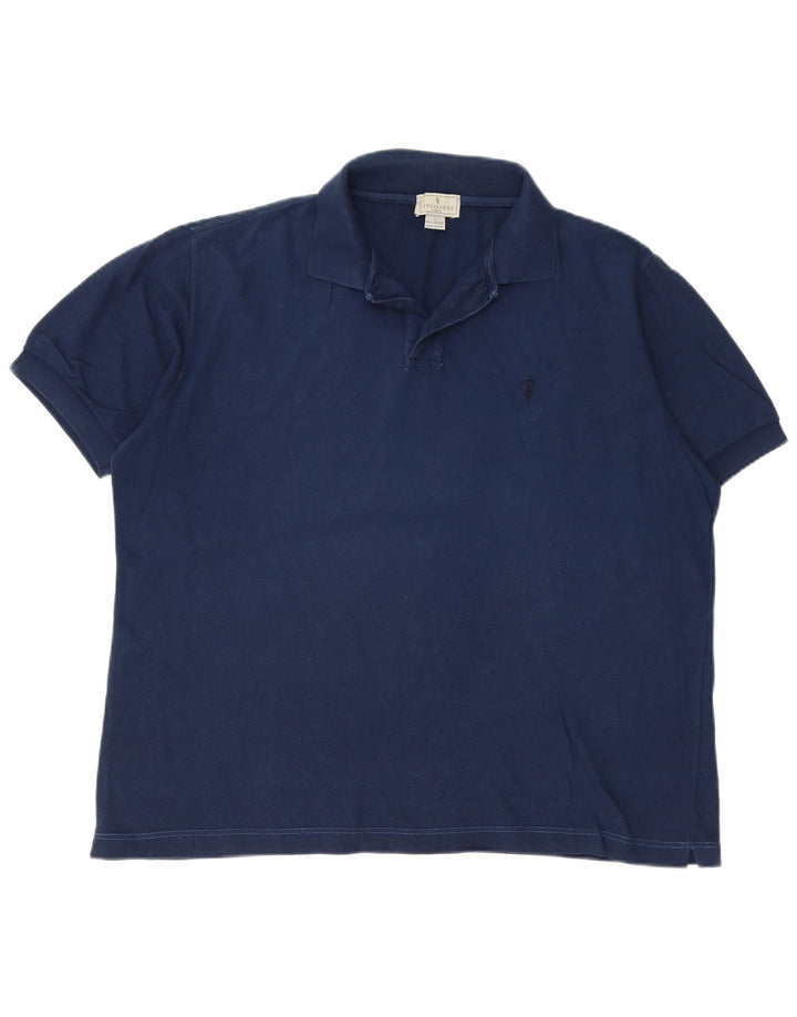 Męska koszulka polo Trussardi, duża, granatowa, bawełniana