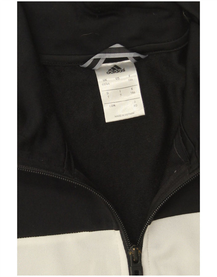 Adidas Męska bluza dresowa UK 42/44 Duży czarny poliester z blokami kolorów