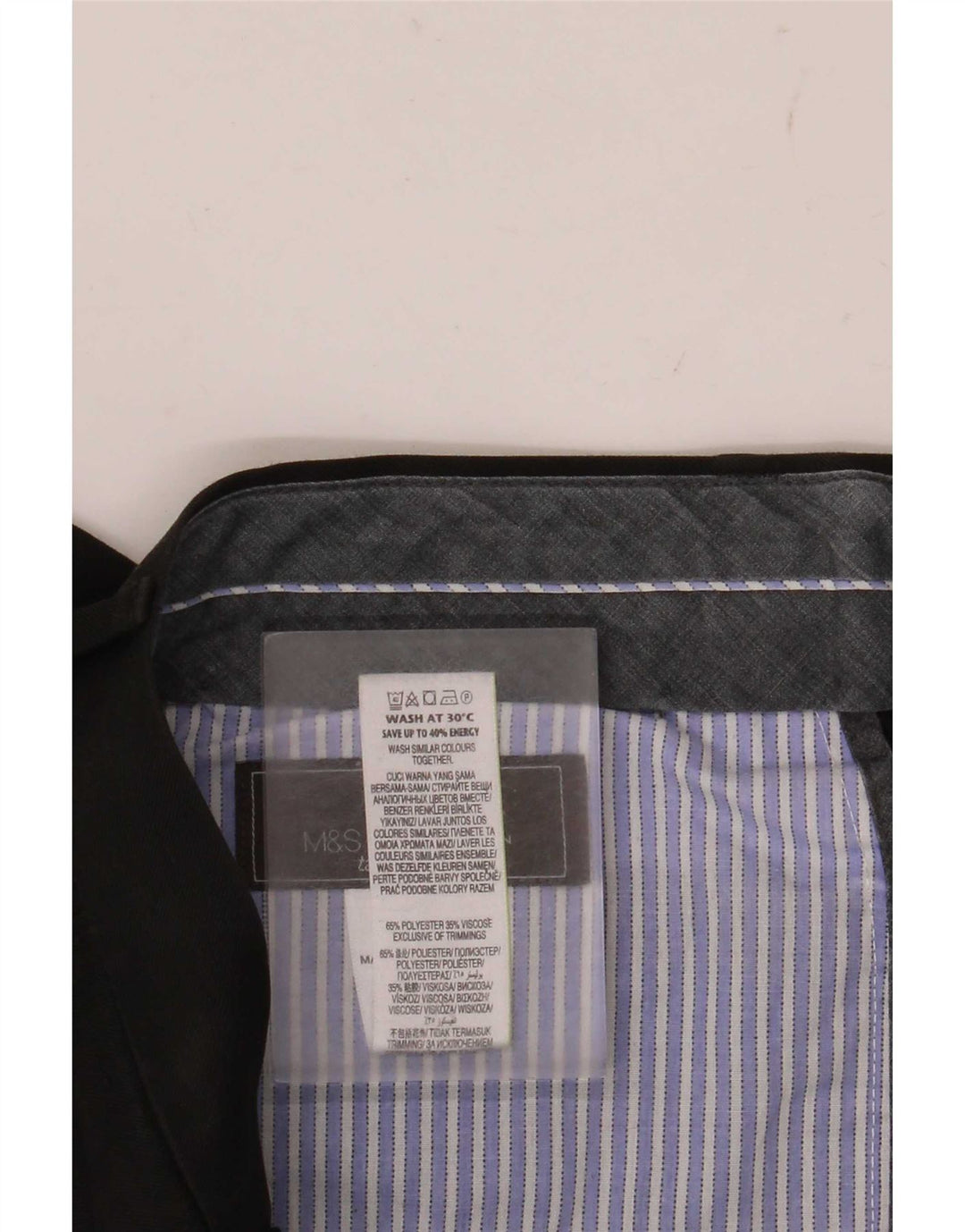 Marks & Spencer Męskie spodnie garniturowe o prostym kroju W30 L33 Czarne