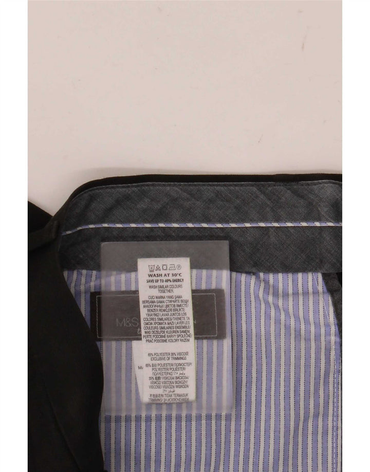 Marks & Spencer Męskie spodnie garniturowe o prostym kroju W30 L33 Czarne