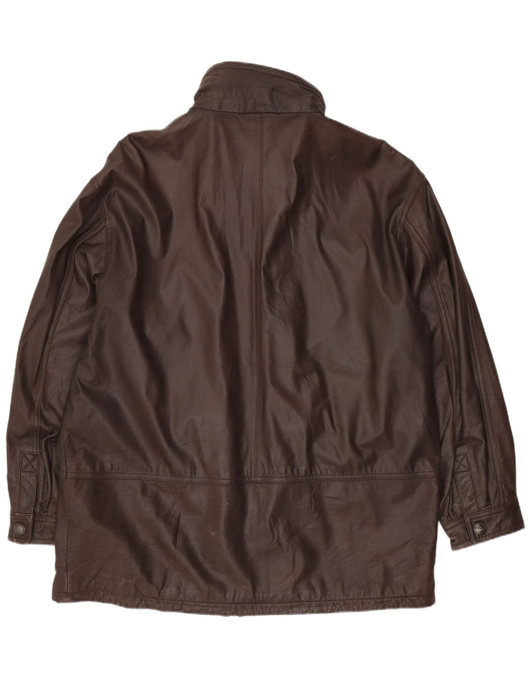 Vintage męska kurtka skórzana UK 40 duża brązowa skóra