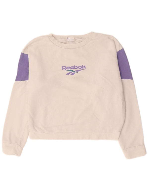 Damska bluza typu oversize Crop Reebok UK 8/10, mała, biała