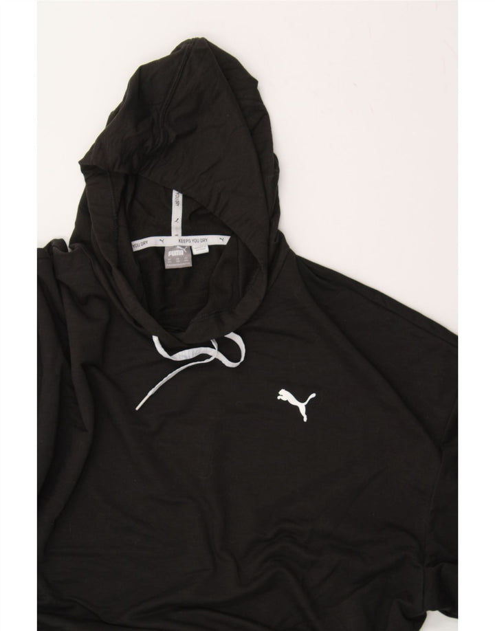 PUMA Womens Crop Oversized Hoodie Jumper UK 20 2XL Black Polyester Vintage Puma and Second-Hand Puma from Messina Hembry 