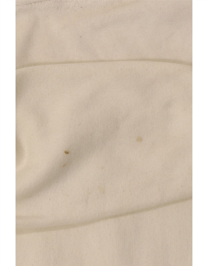 Damski sweter polarowy z kapturem i grafiką CHAMPION UK 14, średni, złamanej bieli, bawełniany