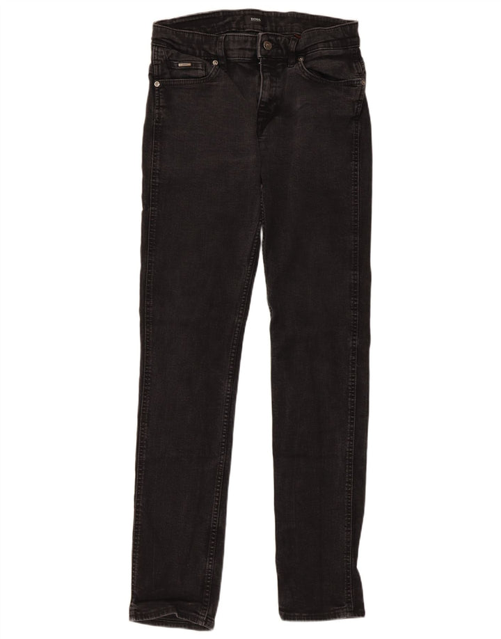 Męskie dżinsy Hugo Boss W30 L31 Czarne bawełniane