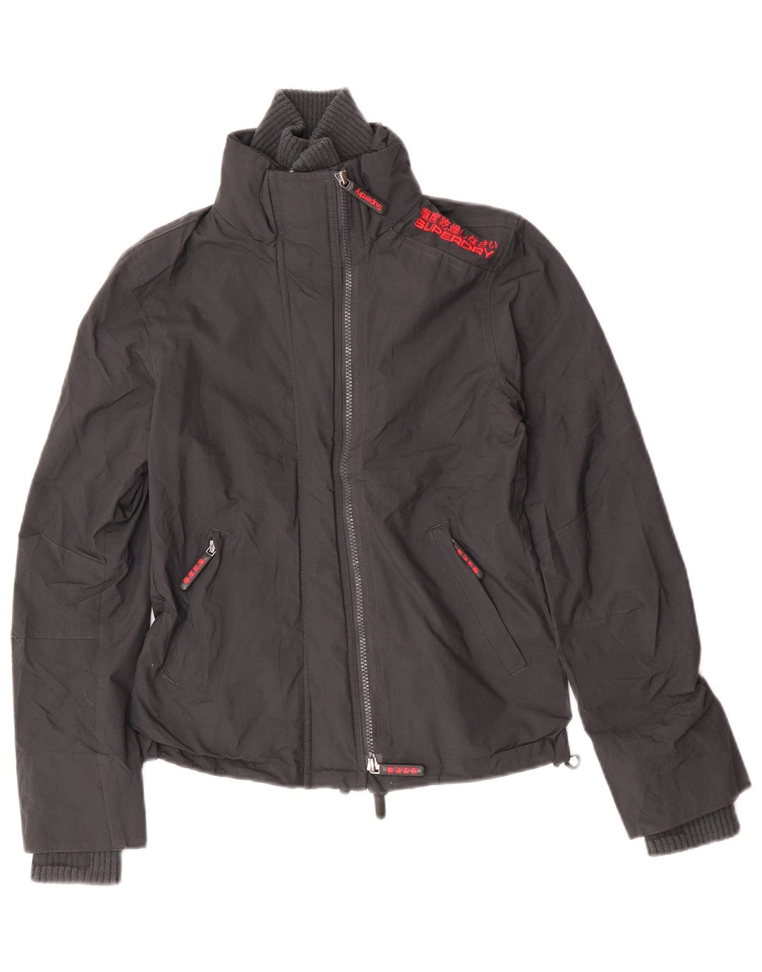 Damska kurtka przeciwdeszczowa Superdry Graphic UK 10 Small, szary nylon