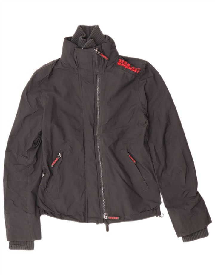 Damska kurtka przeciwdeszczowa Superdry Graphic UK 10 Small, szary nylon
