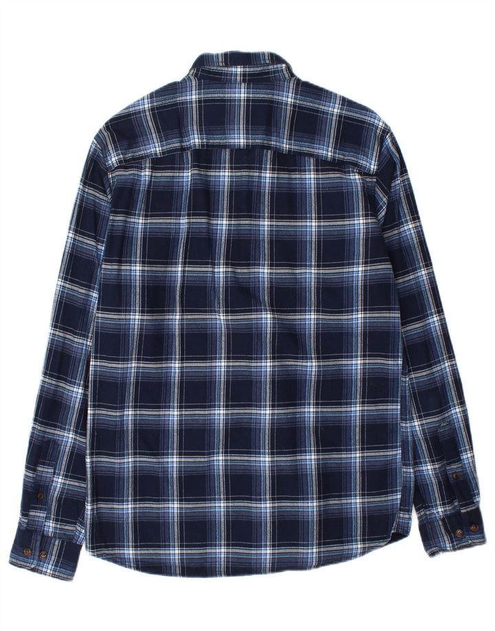 JACK & JONES Mens Flannel Shirt Medium Navy Blue Check Cotton Vintage Jack & Jones and Second-Hand Jack & Jones from Messina Hembry 