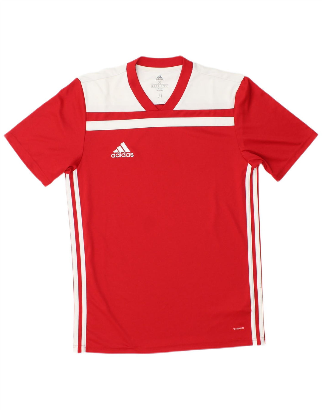 Adidas Męska koszulka Climalite Top, mała, czerwona, poliester z blokami kolorów