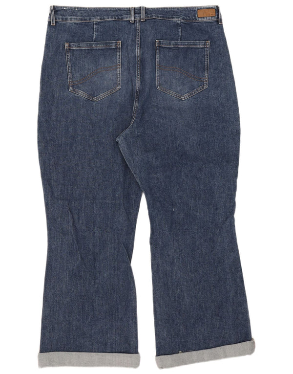 Damskie jeansy Fat Face Fly z wysokim stanem, rozkloszowane UK 20 2XL W40 L26 Niebieskie