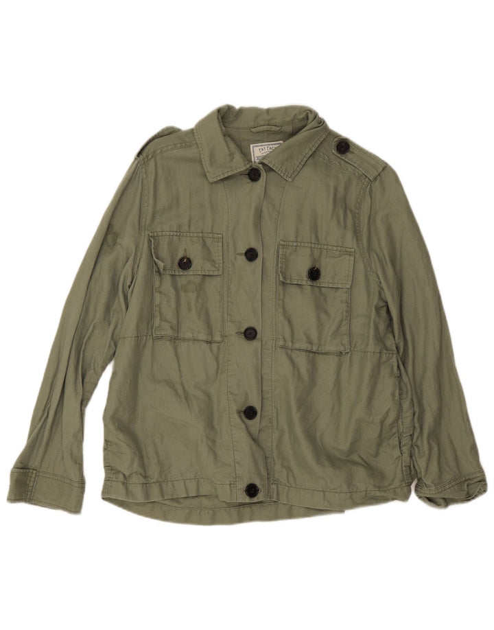 Damska kurtka wojskowa oversize Fat Face UK 8 Small, zielona lniana