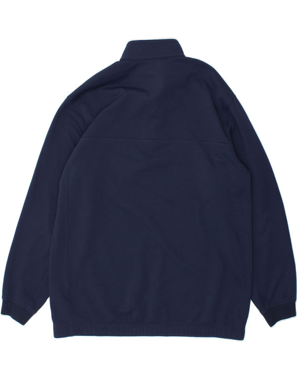 NIKE Mens Zip Neck Sweatshirt Jumper UK 46/48 XL Navy Blue Polyester