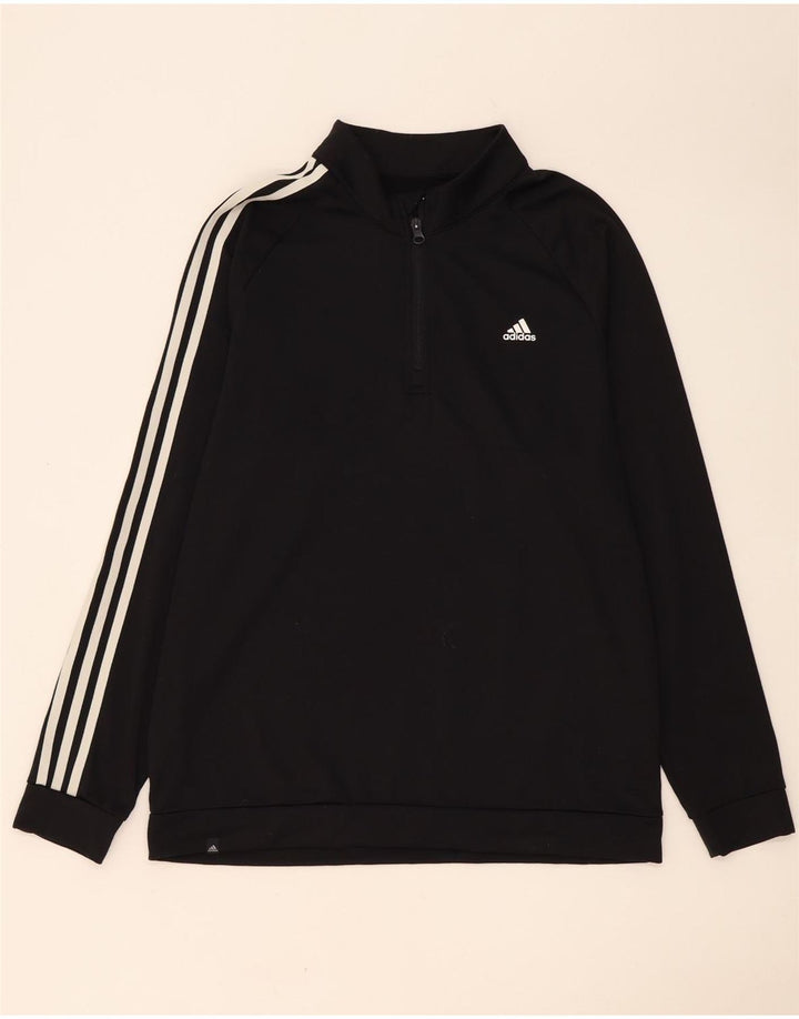 Adidas Męska bluza z zamkiem błyskawicznym, duży, czarny poliester