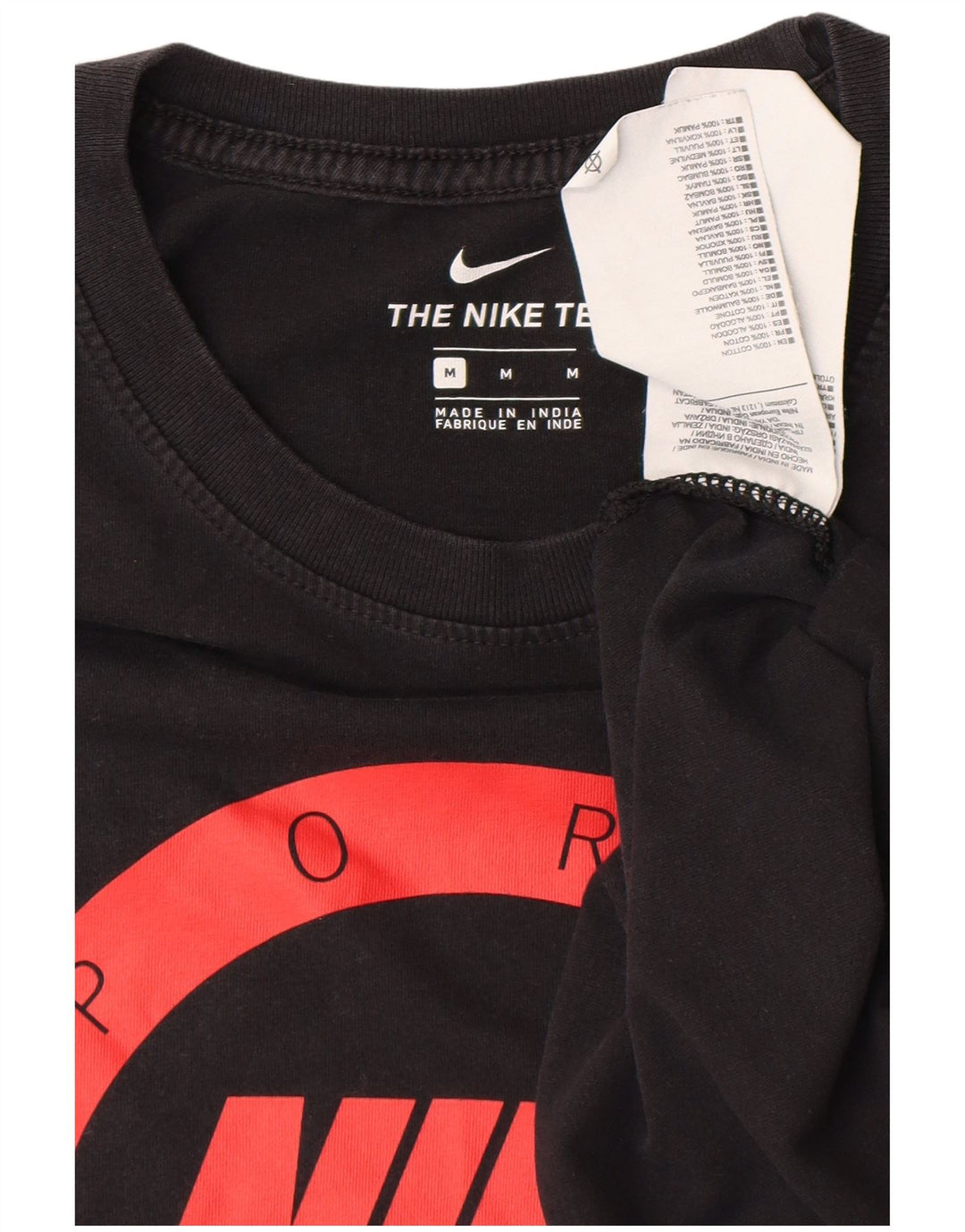 Męski T-shirt z grafiką NIKE Top, średni czarny, bawełniany