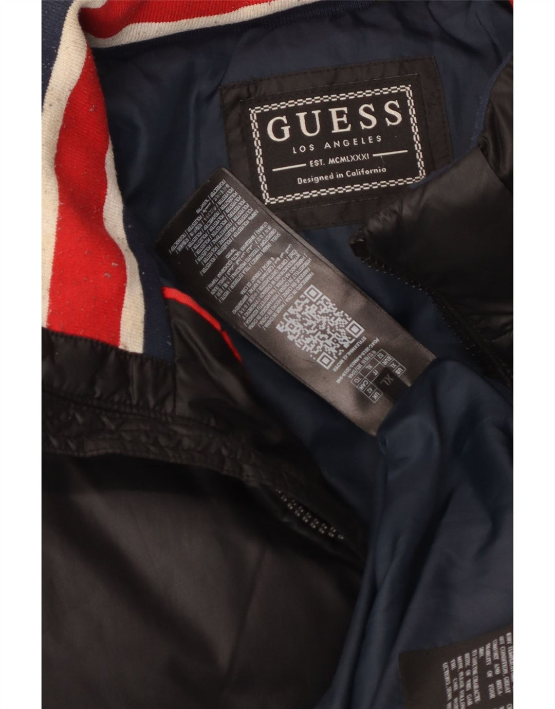Męska ocieplana kurtka Guess UK 42 XL, czarna, poliestrowa