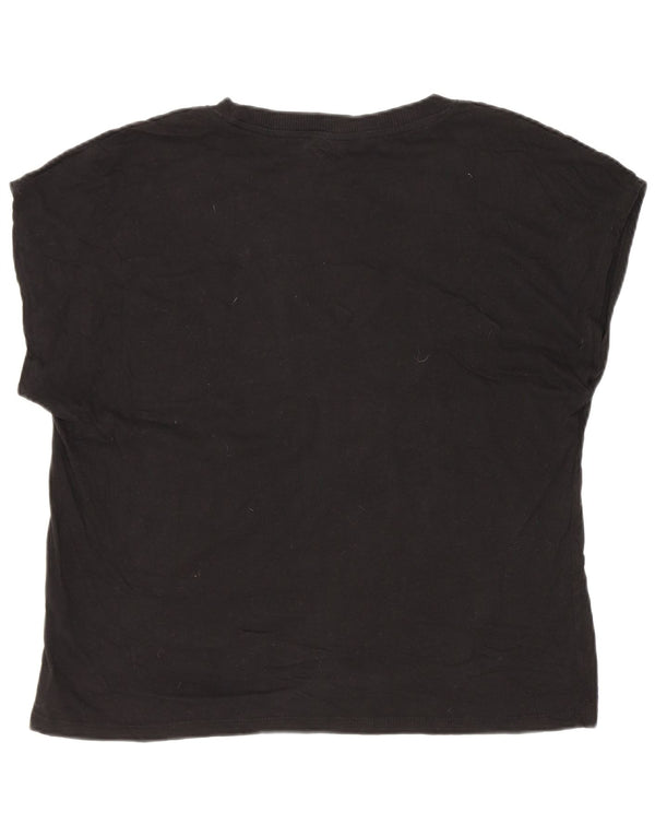 T-shirt damski Zara Top UK 14, średni czarny, bawełniany