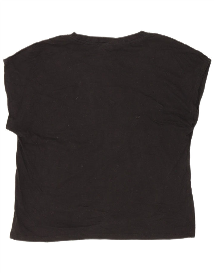T-shirt damski Zara Top UK 14, średni czarny, bawełniany