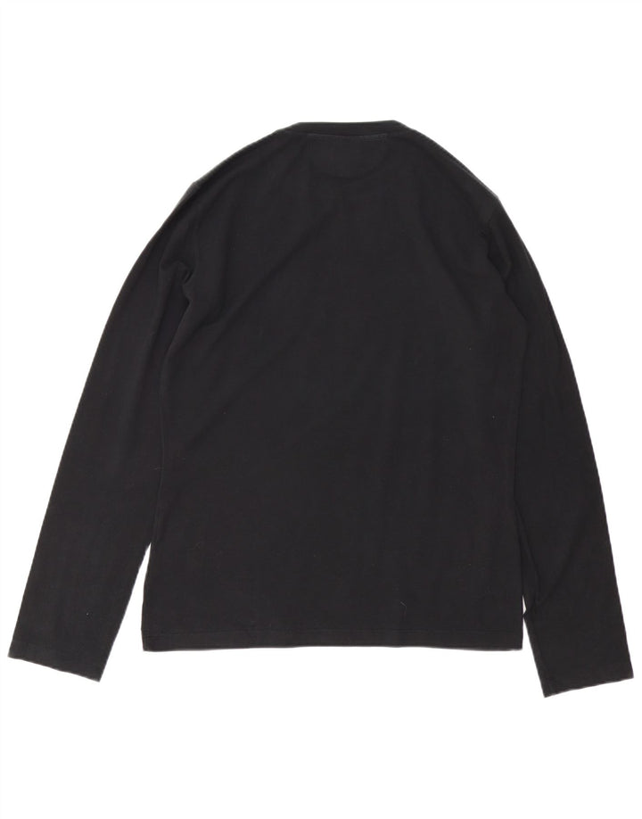 Armani Jeans Męski top z długim rękawem, średni czarny, bawełniany