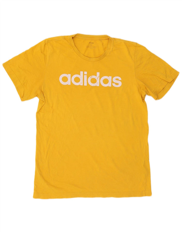Męska koszulka z grafiką Adidas, średnia, żółta bawełna
