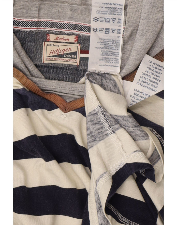 Męski top Tommy Hilfiger z długim rękawem, w średnie, wielokolorowe paski, marynarski