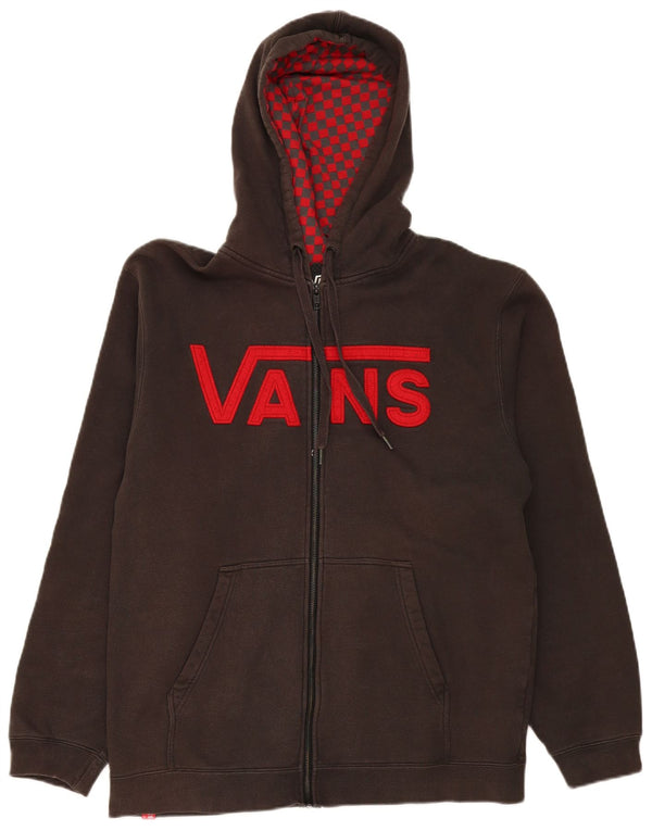 Męski sweter Vans z grafiką i zamkiem błyskawicznym, duży, szary, bawełniany w bloki kolorów