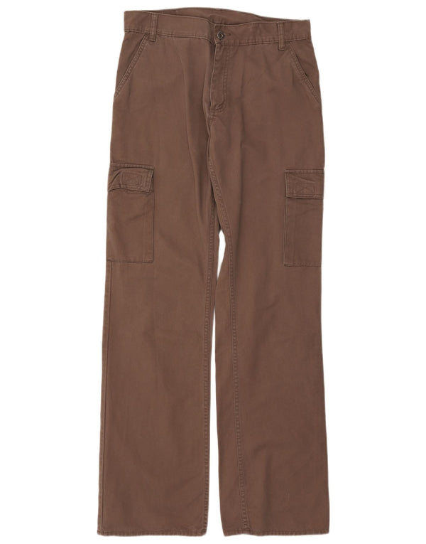 MUSTANG Mens Straight Cargo Trousers W32 L34 Brown Cotton
