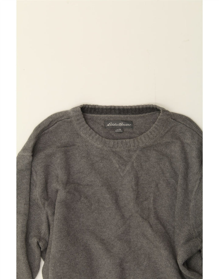 EDDIE BAUER Mens Crew Neck Jumper Sweater XL Grey Cotton Vintage Eddie Bauer and Second-Hand Eddie Bauer from Messina Hembry 