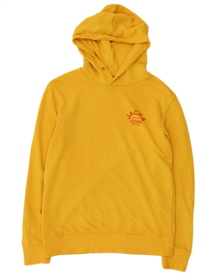 JACK & JONES Męski sweter z kapturem, mały, żółty, poliester