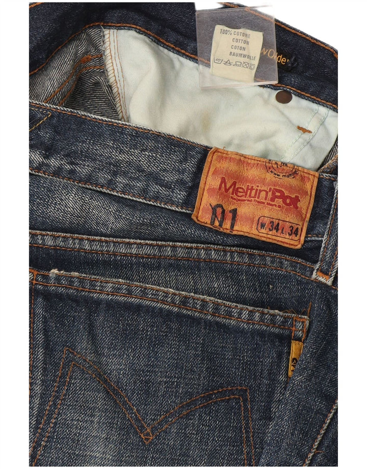 Męskie jeansy Bootcut Meltin' Pot W34 L34 Niebieska bawełna
