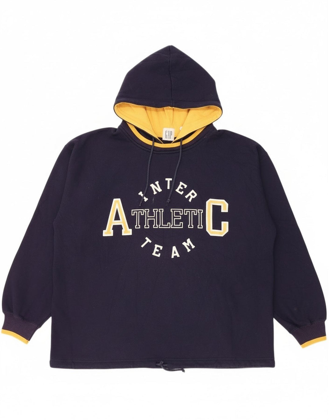 Męski sweter z kapturem i grafiką Gap, duży, granatowy, poliester