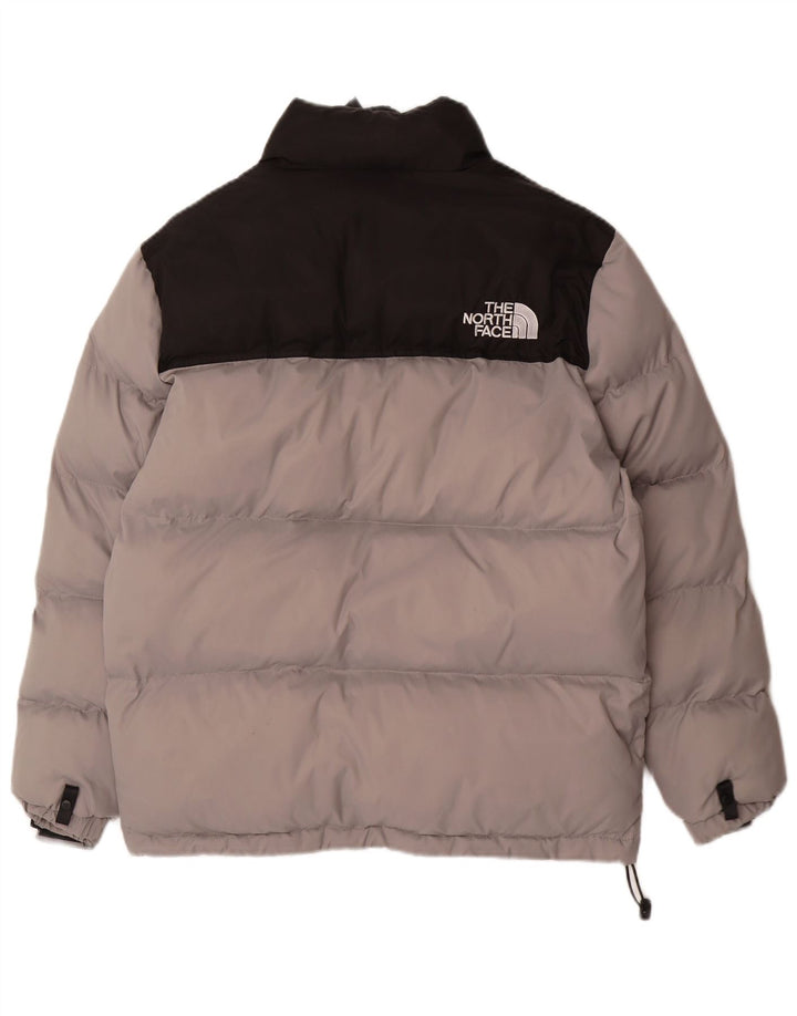 Męska ocieplana kurtka THE NORTH FACE UK 36, mała, szara, z blokami kolorów, poliester