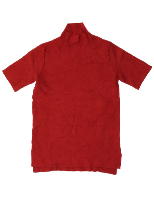 Sweter damski Zara z krótkim rękawem i golfem UK 10 Small Burgundy