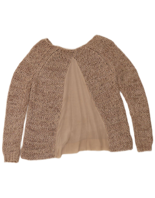Damski sweter z dekoltem w łódkę Massimo Dutti UK 10 Small Beige